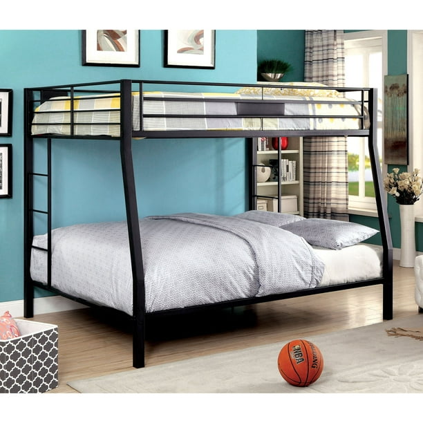 Furniture of America Westin Metal Contemporary Full Over Queen Bunk Bed Black