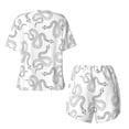 thumbnail image 5 of Naloa Hand Drawn Snake Women's Short-Sleeved Pajama Set, Loungewear, Summer pajamas, Breathable Cozy - XX-Large, 5 of 9