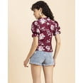 thumbnail image 3 of MoomayaWomens PrintedRuffled Neck Top,Casual Summer Top Blouse, 3 of 9