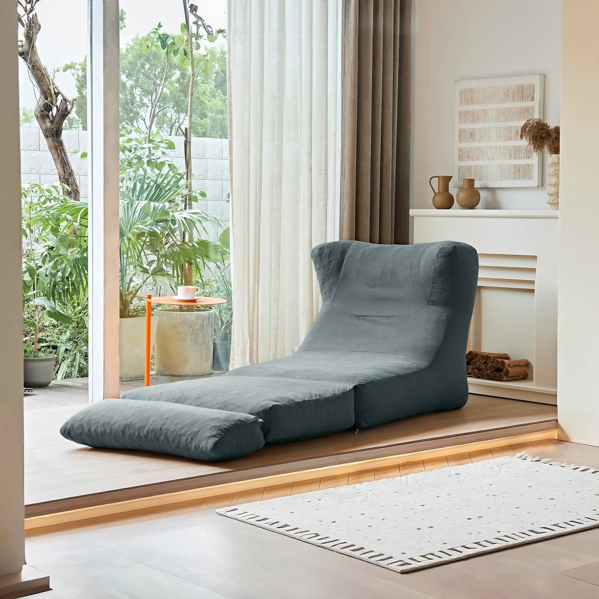 MAYEERTY Cloud Sofa 2-in-1 Foldable Sleeper Chair, Corduroy Washable Cover, High-Density Foam, Compressed Packaging for Small Apartments & Studies，Gray
