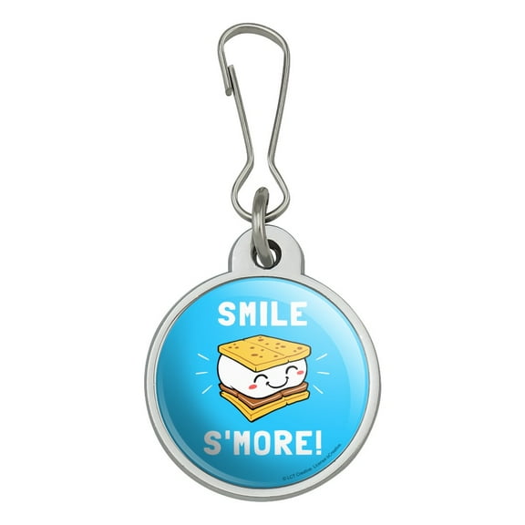 Smile S'More Funny Humor Jacket Handbag Purse Luggage Backpack Zipper Pull Charm
