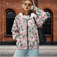 thumbnail image 2 of Uorisanigo Sheep Cactus Zip Up Hoodies for Women Drop Shoulder Loose Oversized Sweatshirt for Women Size M Lightweight Casual Winter Fall Clothes, 2 of 7