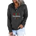 thumbnail image 2 of Pntutb Mujeres Mangas Largas Impresión Casual Cuello Redondo Sudadera Suelta Con Capucha Cordón Bolsillo tops Pntutb Pntutb-792, 2 of 5