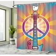 thumbnail image 5 of Ambesonne Hippie Shower Curtain, Guitar Peace, 69"Wx84"L, Multicolor, 5 of 5
