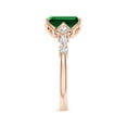 thumbnail image 3 of ANGARA Lab Grown 2.25 Ct Classic Emerald-Cut Emerald Side Stone Engagement Ring for Women in 14K Rose Gold (Size-9x7mm) | May Birthstone, Anniversary, Jewelry Gift for Women | Lab-Grown Emerald Ring, 3 of 9