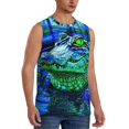 thumbnail image 2 of Fotbe Colorful Stained Glass Crocodile Men's Camiseta sin Mangas Estampada para Hombres, Playera Casual para Gimnasio, Entrenamiento, Playa-X-Large, 2 of 7