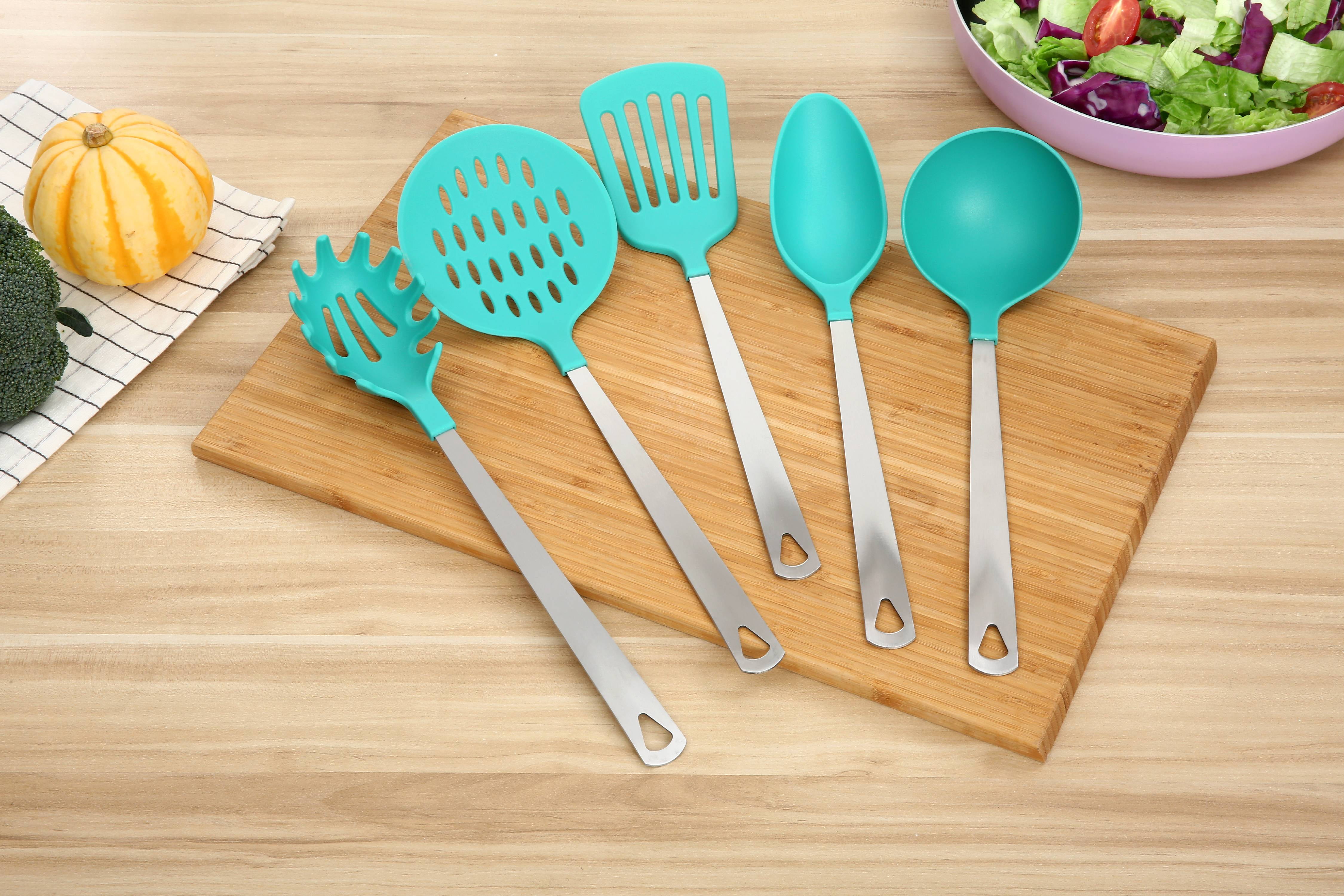 Mainstays 10 Piece Silicone Kitchen Utensil Set, Black 