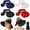 black, white, red, navy, variant on 4 Pack Foldable Sun Hat for Women, Wide Brim UPF Straw Hat with Ponytail Hole & Bow, Packable Floppy Beach Hat for Summer Travel Beach Pool