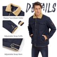 thumbnail image 4 of Men's Winter Thick Cotton Jacket Sherpa Lined Warm Trucker Casual Cargo Coat with Multi Pocket Navy 2XL, 4 of 6