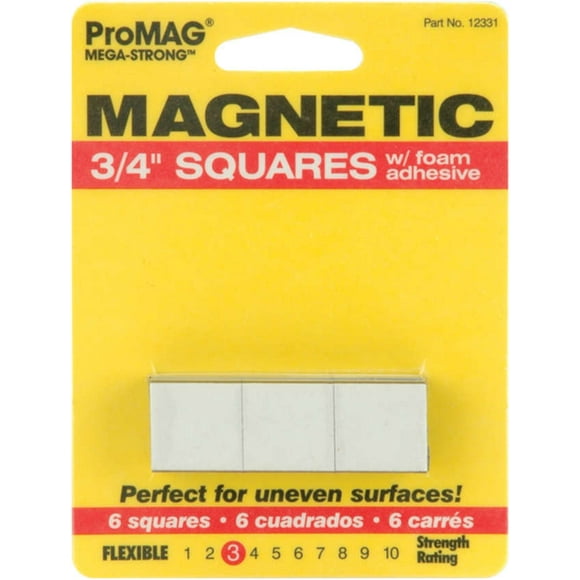 Magnum Magnetics 12331 Méga Carrés Magnétiques Forts avec Adhésif en Mousse