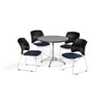 thumbnail image 3 of OFM Multi-Use Break Room Package, 36" Round Table with Stars Stack Chairs, Gray Nebula Finish with Chrome-Plated Steel Base and Shamrock Green Seats (PKG-BRK-167), 3 of 5