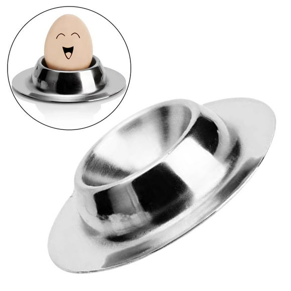 Luckyn Egg Cup Egg Tray, Dinner Shatterproof Egg Holder Reusable Egg Cups, Stackable Egg Stand, Stainless Steel Soft Boiled Egg Cups Holder Stand Egg Tools (4 Pcs)