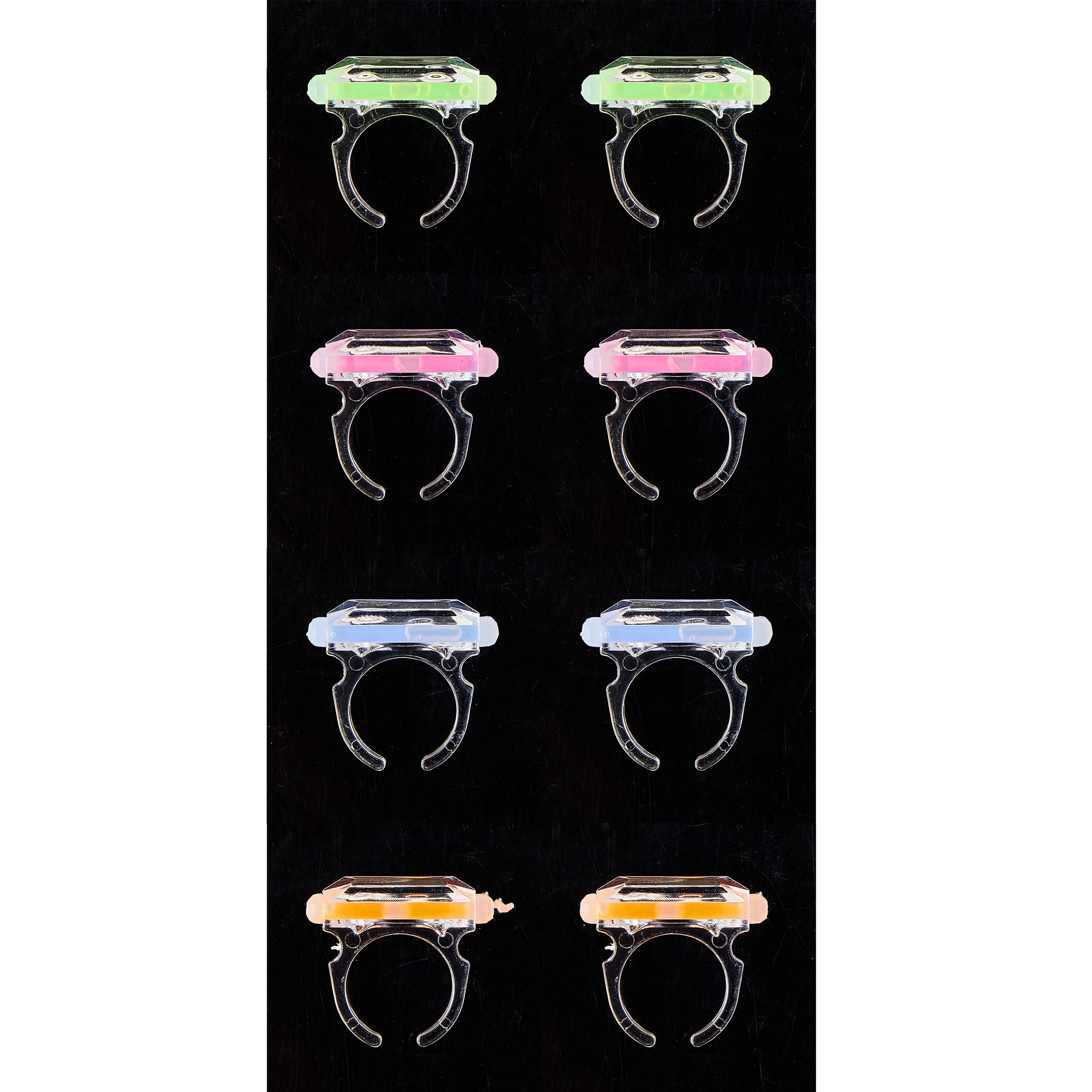 Multicolor Plastic Glow Ring Party Favors, 8 Pieces, by Way To Celebrate