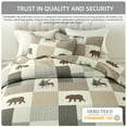 thumbnail image 5 of PANGUSHAN 100% Cotton King Quilt Set, Farmhouse Plaid King Size Quilt Bedding Set Bedspreads, Reversible Quilted Lightweight Comforter, Brown/Gray/Beige Bed Spread for King Bed, 3 Pieces, 5 of 11