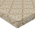 thumbnail image 4 of Ambesonne Damask Fitted Sheet, Vintage Feel Geometric Motif, Twin Size, Tan White, 4 of 5