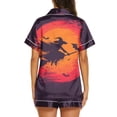 thumbnail image 3 of MVRLSH Womens Pajama Sets for Women 2 Piece Halloween Print Button Waist Short Sleeve Top And Shorts wear Sleepwear Soft Sleepwear Lounge Set Red - M, 3 of 4