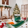thumbnail image 3 of 3 in. Dupioni Double Sided Green Ribbon with Gold Piping, 3 of 4
