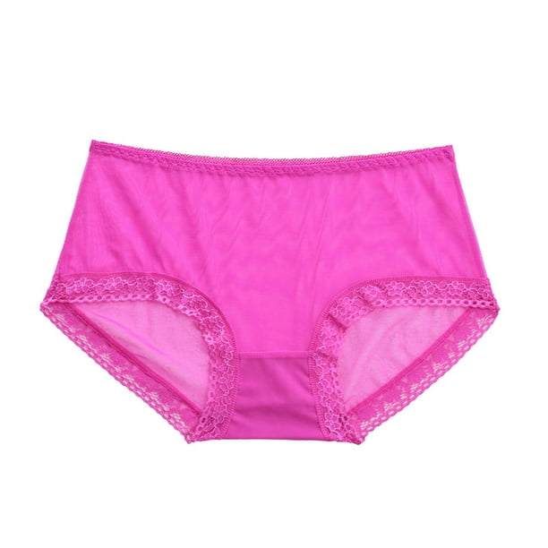 Aayomet Fashion Lace Underwear for Women Hollow Out Large Size Hip Lift  Ladies Briefs (Hot Pink, M) 