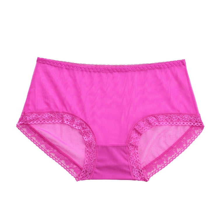 zuwimk Cotton Thongs For Women,Women's Thong Bikini Cheeky Bottom Solid G  String Panties Hot Pink,M