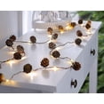 thumbnail image 3 of Werchristmas Guirnalda de luces navideñas con forma de piña, decoración blanca cálida, batería de 2m, 3 of 3