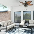 thumbnail image 2 of Prominence Home 50653-35 Ocean Crest Tropical 52-Inch Tropical Bronze Indoor Ceiling Fan, Lantern LED Multi-Arm Mocha Blades, 2 of 13
