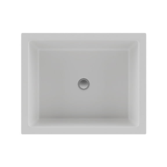 19" Rectangle Quartz Vanity Bathroom Sink, Galaxy White Drop-In Sink, Undermount Bathroom Sink, Granite Vanity Basin by Lexicon Platinum LP-V330-W