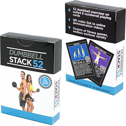 STACK 52 Dumbbell Exercise Workout Card Game Adjustable Free Weight Training Gym 