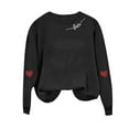 thumbnail image 3 of qucoqpe Oversized Valentine's Day Sweatshirts for Women Fashion Love Heart Printed Crewneck Pullovers Long Sleeve Shirts Tops, 3 of 5
