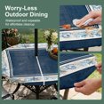 thumbnail image 5 of Round Outdoor Tablecloth with Umbrella Hole and Zipper, Navy Blue Coastal Tablecloth with Elastic Waterproof, Vintage Summer Beach Coral Shell Starfish Patio Table Covers for 45" - 54" Pool Tables, 5 of 9