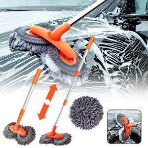 EGNMCR Car Gadgets Gifts, Car Accessories Icrofiber Car Wash Brush Mop Mitt Long Handle Car Cleaning Kit Brush Duster Scratch Free Cleaning Tool wash mop