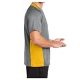 thumbnail image 3 of Mens Heather Colorblock Contender Polyester Tee Vintage Heather/ Gold L, 3 of 8