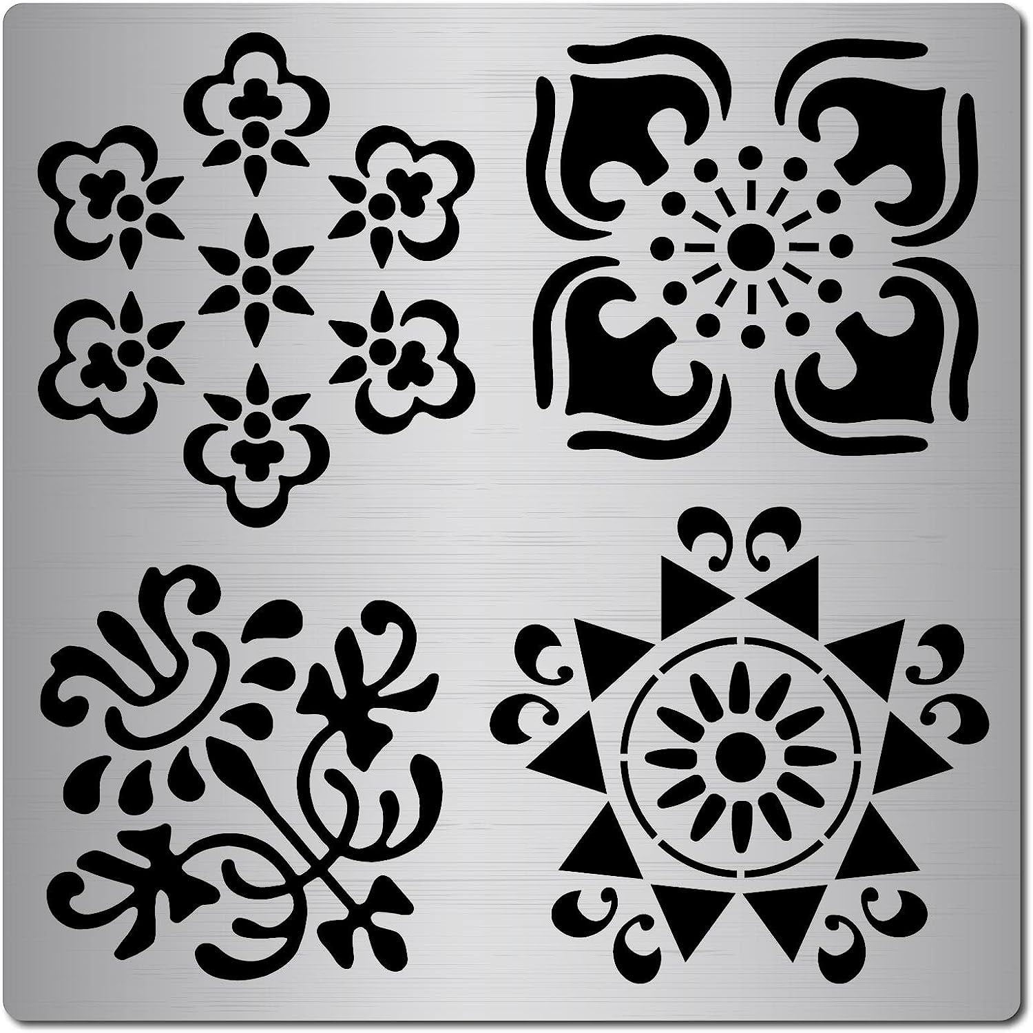 INFUNLY Words Metal Stencil for Painting Symbol Drawing Stencils 6.15  Reusable Stainless Steel Templates for Painting on Wood Words Stencils for