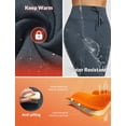 thumbnail image 3 of baleaf Women's Thermal Warm Winter leggings Fleece lined Pants Waterproof High Waisted with Pockets Outdoor Workout Running Tights Dark Gray L, 3 of 7