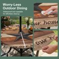 thumbnail image 5 of Round Outdoor Tablecloth with Umbrella Hole and Zipper, Texas Star Vintage Tablecloth with Elastic Waterproof, Berry Burnt Orange Brown Wooden Patio Table Covers for 55" - 60" Picnic Pool Tables, 5 of 9