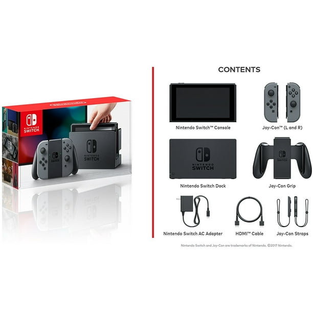 Nintendo Switch Gaming Console With Gray Joy Con Walmart Com Walmart Com