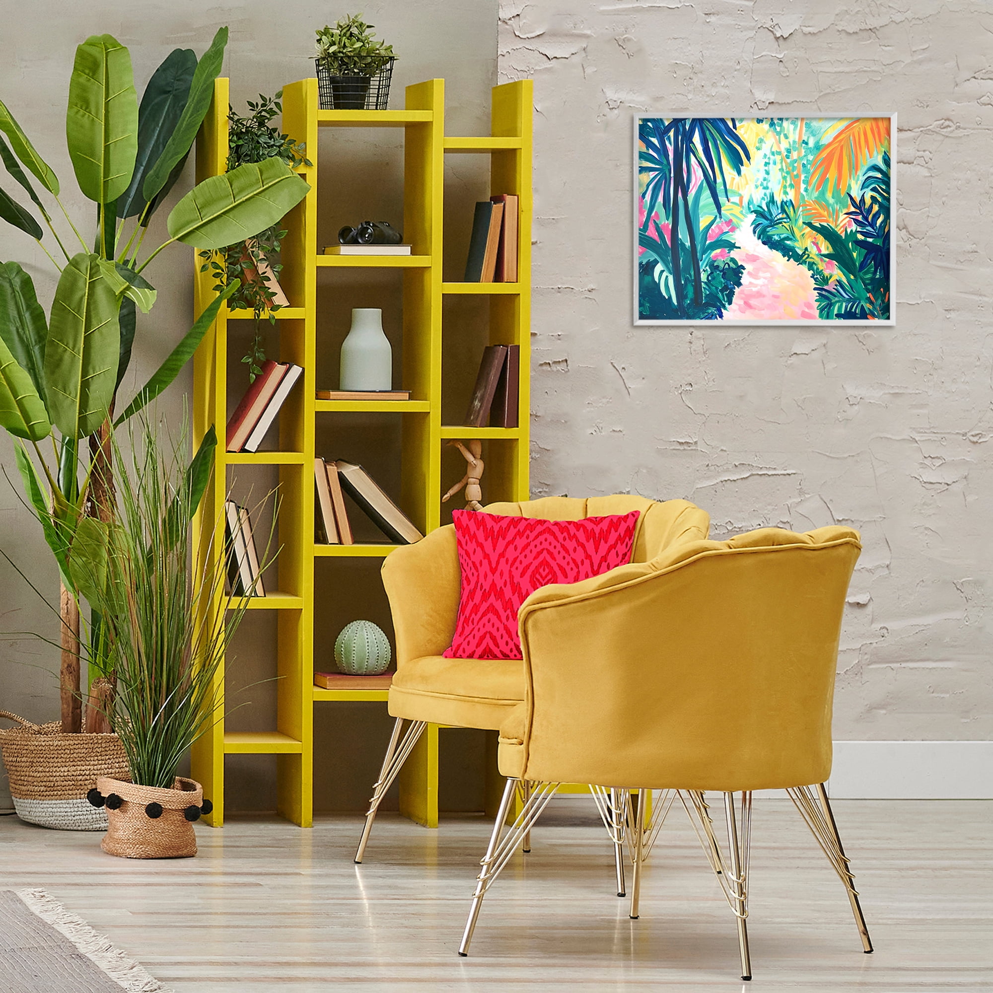 Stupell Industries Garden Of Bright Color Botanical & Floral Painting White Framed Art Print Wall Art, 20 x 16