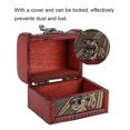 thumbnail image 2 of YAHHU Alhajero de Madera Vintage Cofre del Tesoro Decorativo para Joyería con Candado Modelo Flor de Narciso 8 cm / 3.15 in, 2 of 3