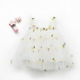 thumbnail image 2 of Odeerbi Girls Princess Dress Toddler Girls Clothes Party Tulle Tutu Dress Summer Lovely Sweet Dress Strap Sleeveless Embroidered Flowers Printed Lace Sundress Yellow 3 Years, 2 of 9