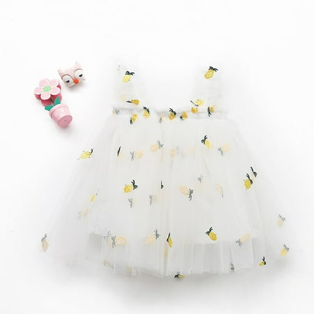 

Summer Savings Baby Deals !Baby Girls Dresses Clearance Sale Summer Lovely Baby Girls Sweet Dress Strap Sleeveless Flowers Printed Lace Sundress