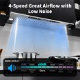 thumbnail image 6 of TABU 36 inch Under Cabinet Range Hood, 900 CFM Built-in Range Hood with 4 Speeds,Led Light,Stainless Steel, 6 of 8