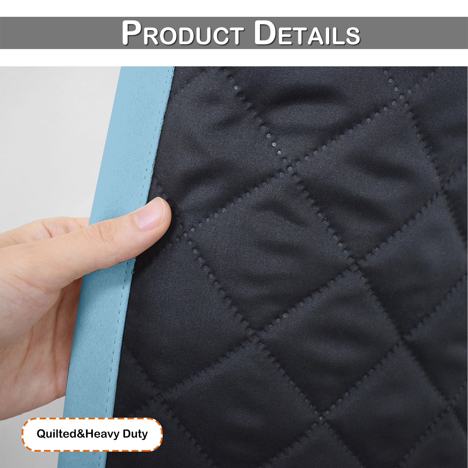 Lapalife Outdoor Curtain for Winter, 100% Blackout Waterproof Windproof Quilted Heavy Duty Curtain Cold Blocking Thermal Isolate for Living Room, Bedroom, 52"x 96", 1 Panel