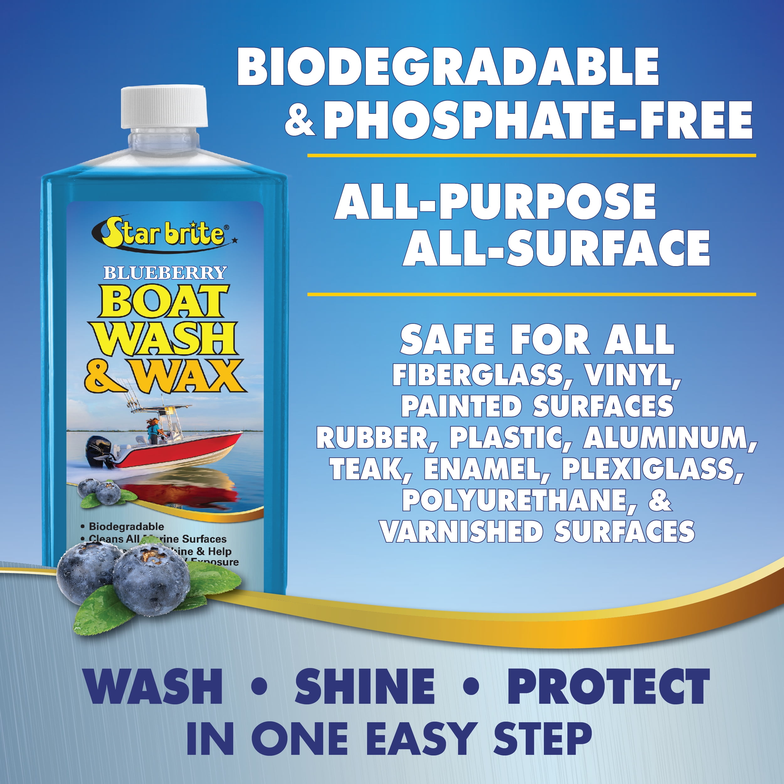 (2 pack) Star Brite Blueberry Boat Wash and Wax, 16 oz