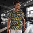 thumbnail image 3 of Wukai Colorful Hippie Print Men's Short-Sleeved Mesh T-Shirt,Quick-Dry Short Sleeve Workout T-Shirt-3X-Large, 3 of 8
