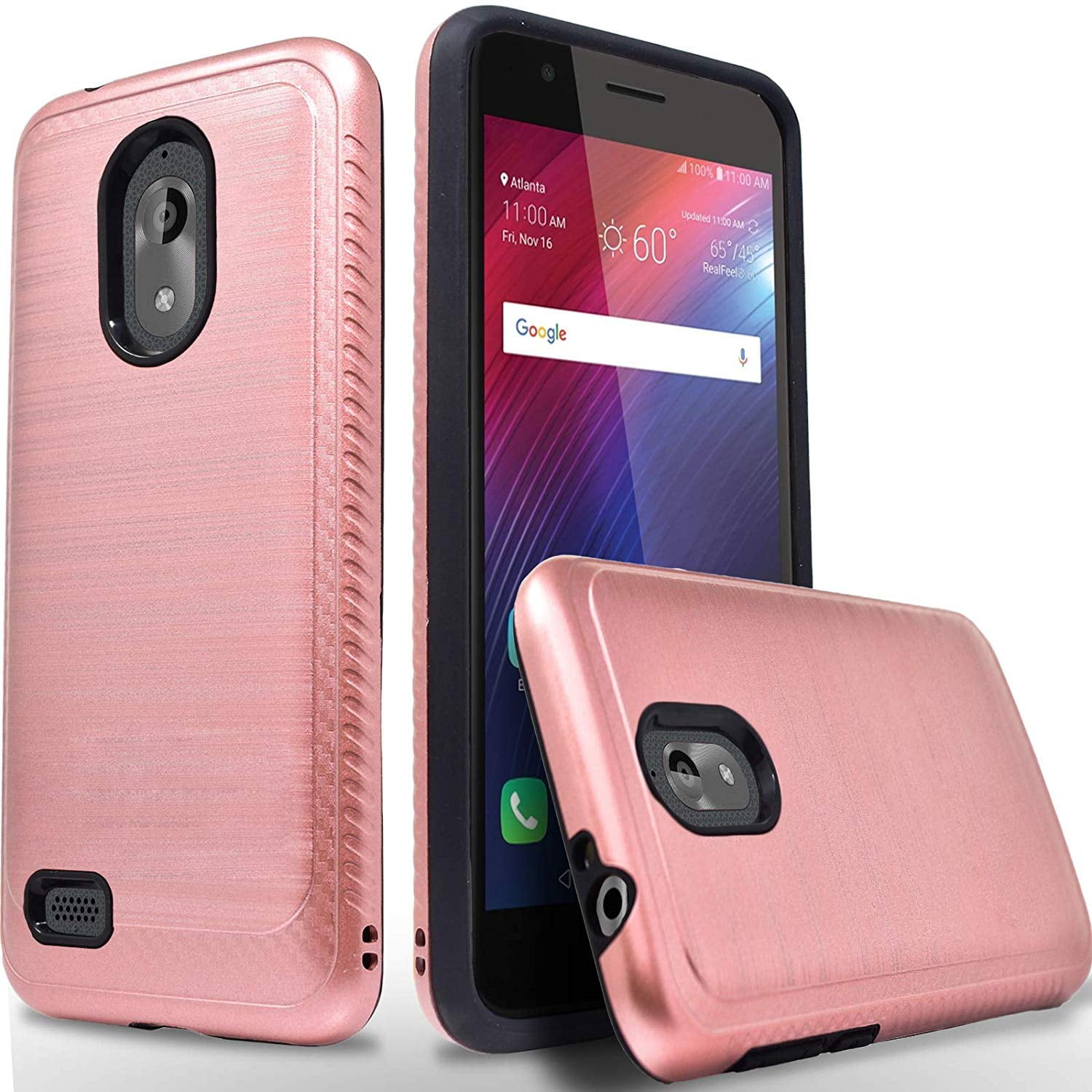 AT&T Axia QS5509A Case, 2-Piece Style Hybrid Shockproof Hard Case Cover