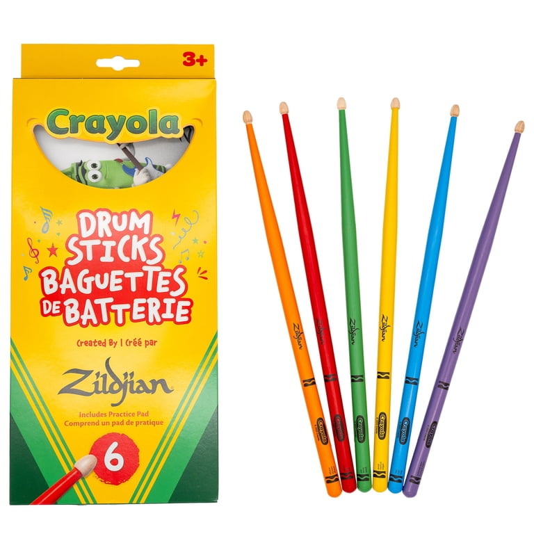 Zildjian, Kids Drumsticks Pack, 6 Pk, Crayola Colors - Walmart.com