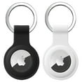 thumbnail image 1 of AirTag Accessories 2 Pack Black White, Easy Installation Shockproof Protective Cover, Waterproof Keychain Design for Wide Applications Including Backpacks, Car Keys, Compatible, 1 of 5