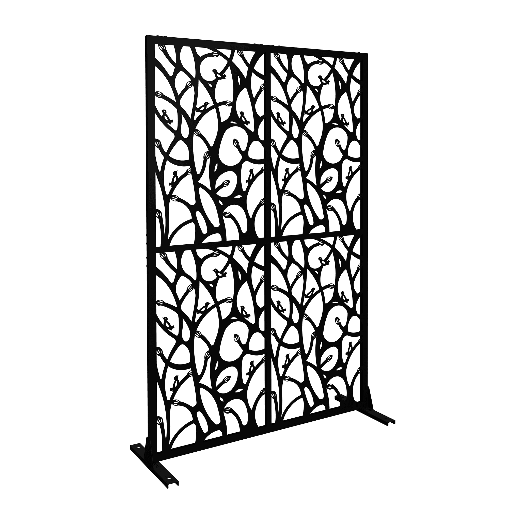 Danolapsi Metal Privacy Screens,74" H x 47.2" W Outdoor and Indoor Divider with Free Standing Decorative Privacy Screen for Balcony Patio Garden Room Divider
