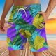 thumbnail image 5 of Pantalones Cortos Casuales de los Hombres Impresos Pantalones de Playa con Cordón de Bolsillo Deportivos, Poliéster Ligero para Primavera Verano Al Aire Libre Y Diario, 5 of 8