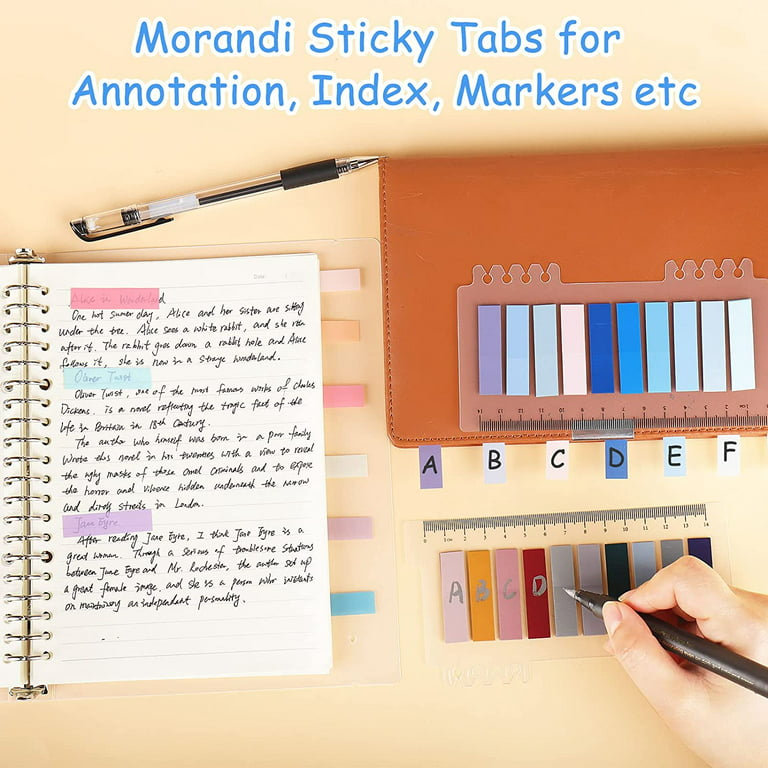 Sticky Book Tabs with Highlighers, 800 PCS Annotation Tabs for Annotating  Books, Morandi Writable Page Flags Marker, Sticky Notes Index Tabs for  Files