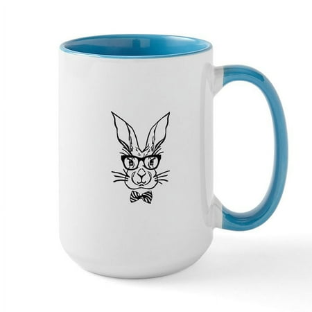 

CafePress - Cute Hipster Easter Bunny Mugs - 15 oz Ceramic Large Mug
